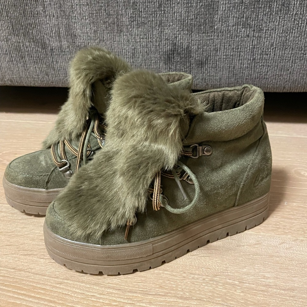 Free People green booties